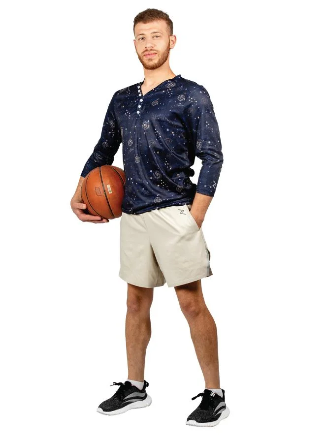 زيسي تي شيرت رجالي بياقة على شكل حرف