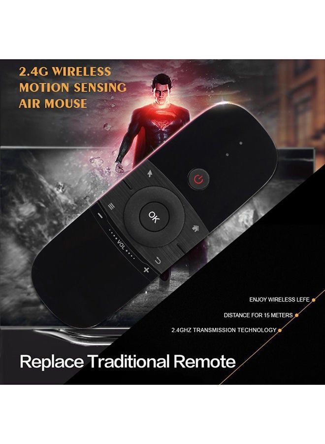 NIBEMINENT W1 Keyboard Mouse Wireless 2.4G Fly Air Dual Side IR Remote Control Black  - Image 3