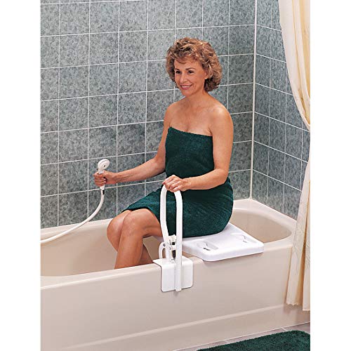 Carex Portable Shower Bench Shower Bath Seat Fits tub having width in the range of 1928 Comfortable Contoured Seating Area with 300 Pound Weight Capacity Portable and Easy to Store - Image 5