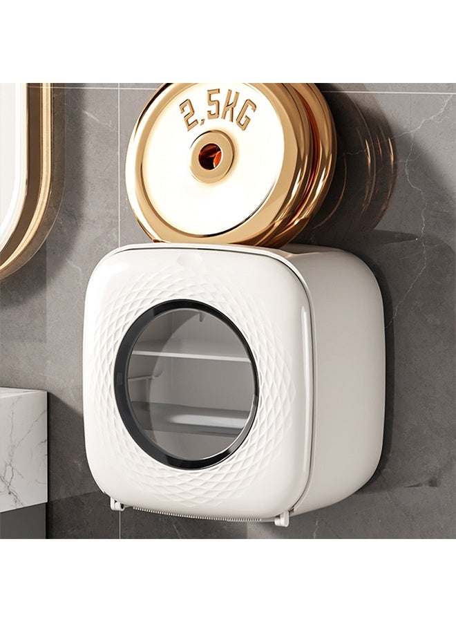 JOYBOS حامل ورق التواليت، حامل علبة المناديل، حامل لفات ورق التواليت، حامل لفات ورق التواليت مثبت على الحائط، حمام المرحاض، رف تخزين مقاوم للماء بدون ثقب - Image 4