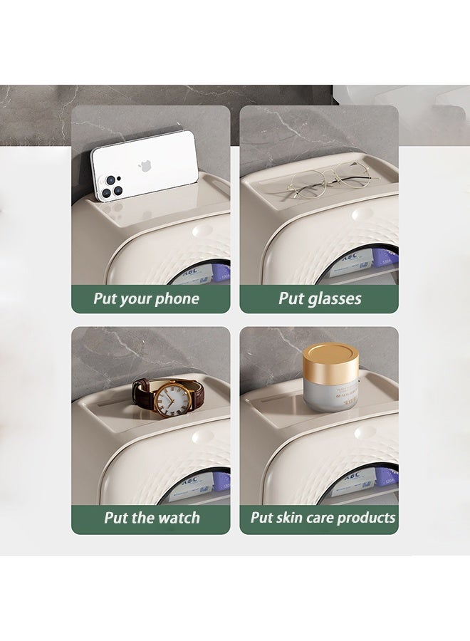 JOYBOS حامل ورق التواليت، حامل علبة المناديل، حامل لفات ورق التواليت، حامل لفات ورق التواليت مثبت على الحائط، حمام المرحاض، رف تخزين مقاوم للماء بدون ثقب - Image 5