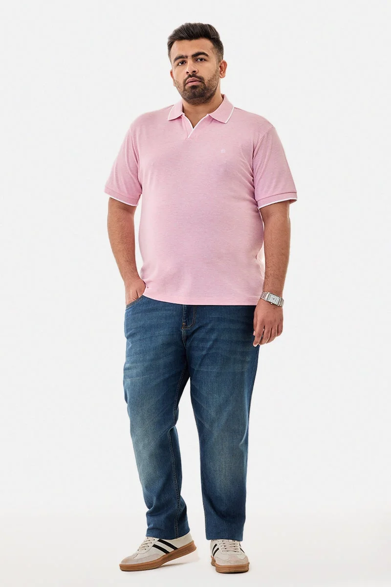 سنيتش تي شيرت بولو مقاس كبير بقصة عادية مطاطي