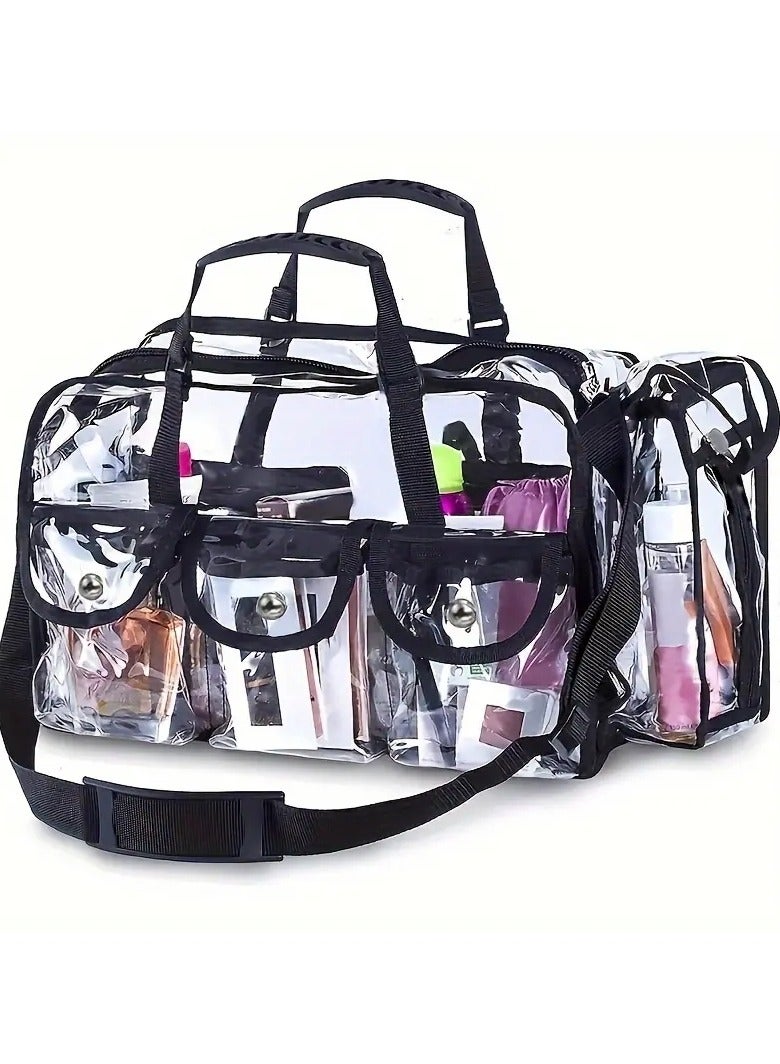 ORiTi Make Traveling Easier with This Large Clear Makeup Organizer Bag - Adjustable Strap, Sturdy Zipper & External Pockets! - Image 1