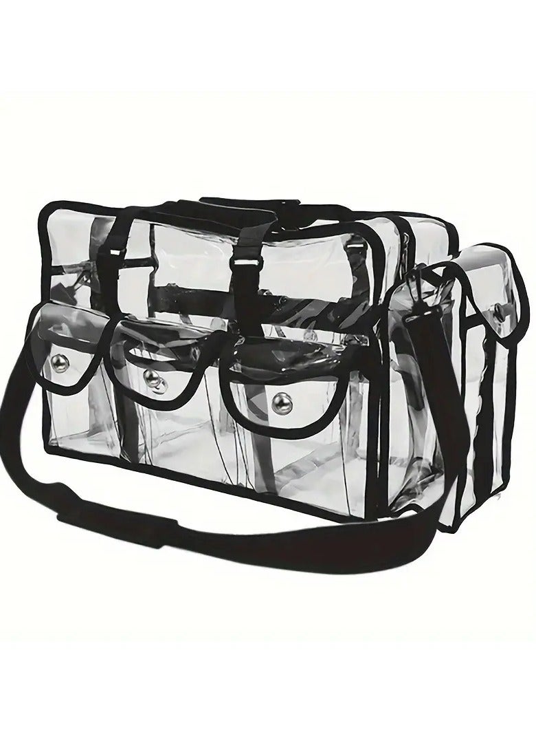 ORiTi Make Traveling Easier with This Large Clear Makeup Organizer Bag - Adjustable Strap, Sturdy Zipper & External Pockets! - Image 3