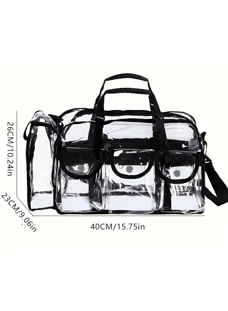 ORiTi Make Traveling Easier with This Large Clear Makeup Organizer Bag - Adjustable Strap, Sturdy Zipper & External Pockets! - Image 4