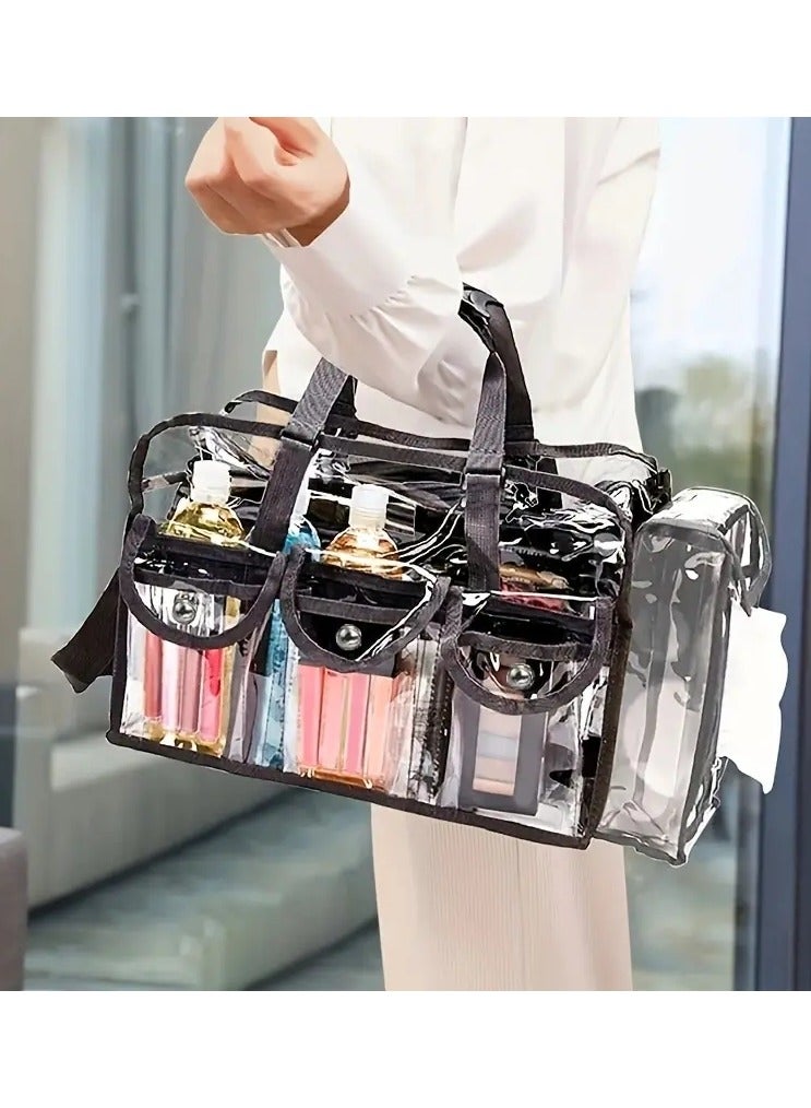 ORiTi Make Traveling Easier with This Large Clear Makeup Organizer Bag - Adjustable Strap, Sturdy Zipper & External Pockets! - Image 5