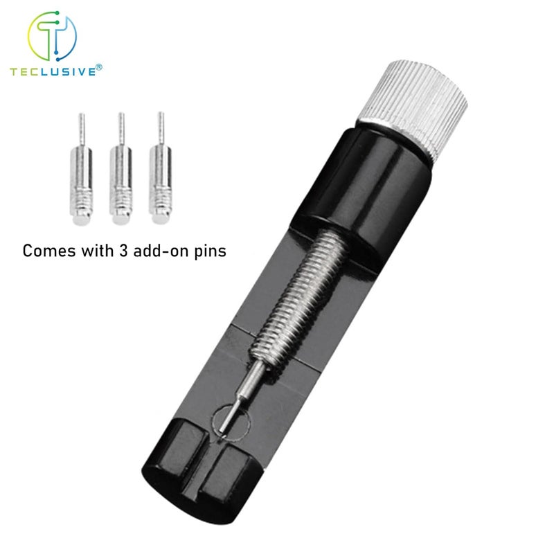 T TECLUSIVE Metal Watch Strap Adjuster Tool with Extra Pins for Watch Strap Chain Size Adjustment Tool Part Remover | Watch Link Removal Tool Kit | Full Metal Body Watch Resize Toolkit - Image 4
