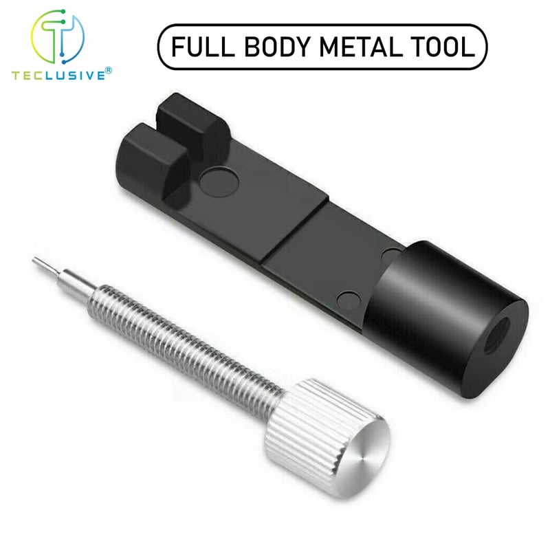T TECLUSIVE Metal Watch Strap Adjuster Tool with Extra Pins for Watch Strap Chain Size Adjustment Tool Part Remover | Watch Link Removal Tool Kit | Full Metal Body Watch Resize Toolkit - Image 5