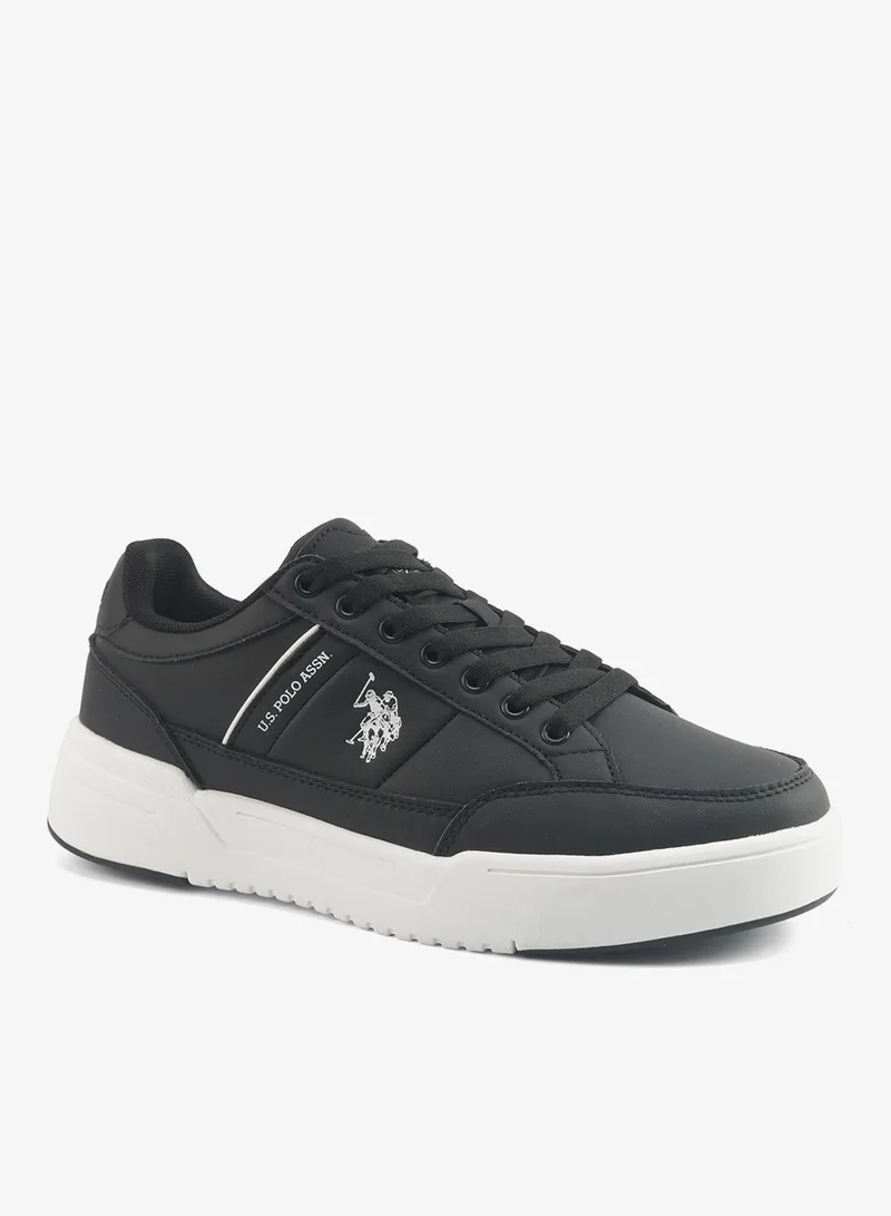 U.S. Polo Assn. black Men's Black Classic Low-Top Sneakers,Lightweight Shoes Casual for Everyday Style for Men | Best Price UAE