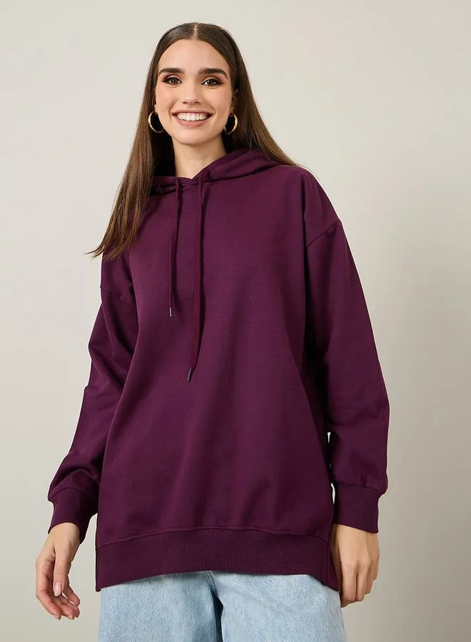 Styli Longline Drop Shoulder Oversized Hoodie