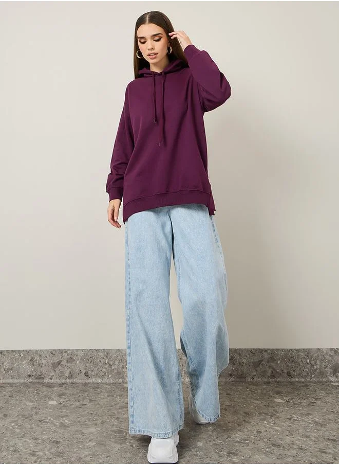 ستايلي Longline Drop Shoulder Oversized Hoodie