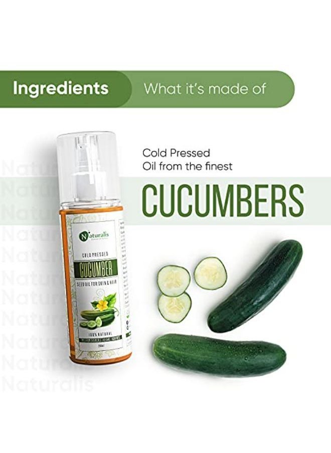 Naturalis Essence Of Nature Cold Pressed Cucumber Seed Carrier Oil, Natural Moisturizer For Youthful Skin, 200 Ml  - Image 5