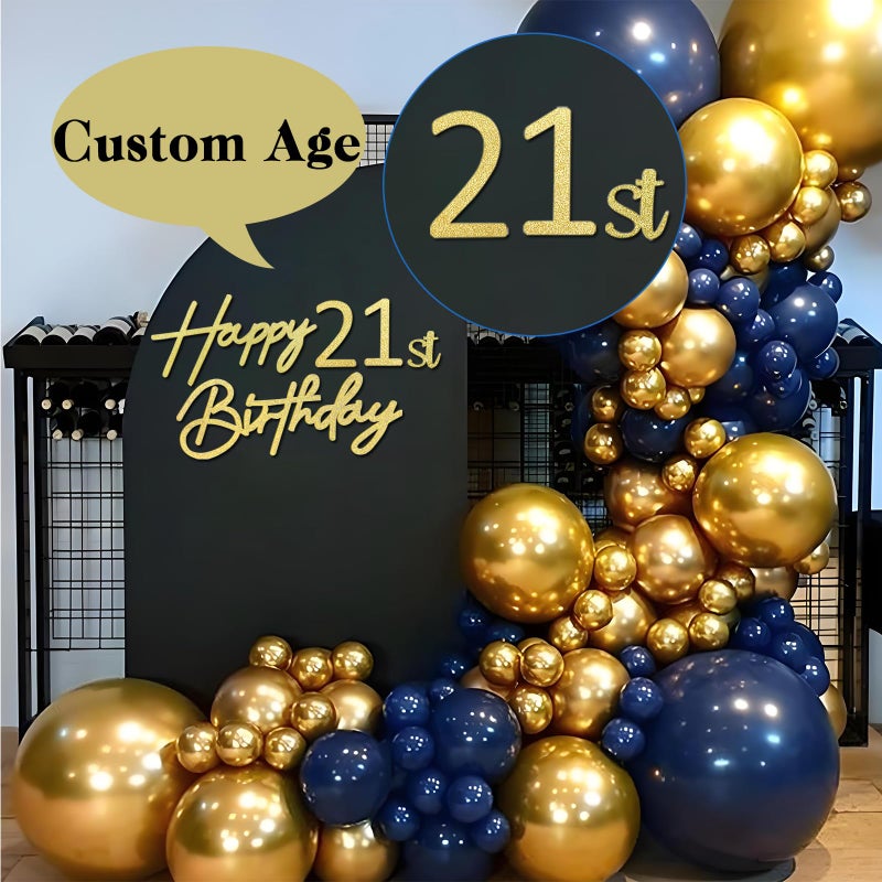 MASTRON Happy Birthday with 0-9 Numbers Sign for Backdrop - Glitter Felt Custom Age Happy Birthday Decal for Balloon Arch Birthday Decorations Baby Shower - Gold - Image 3
