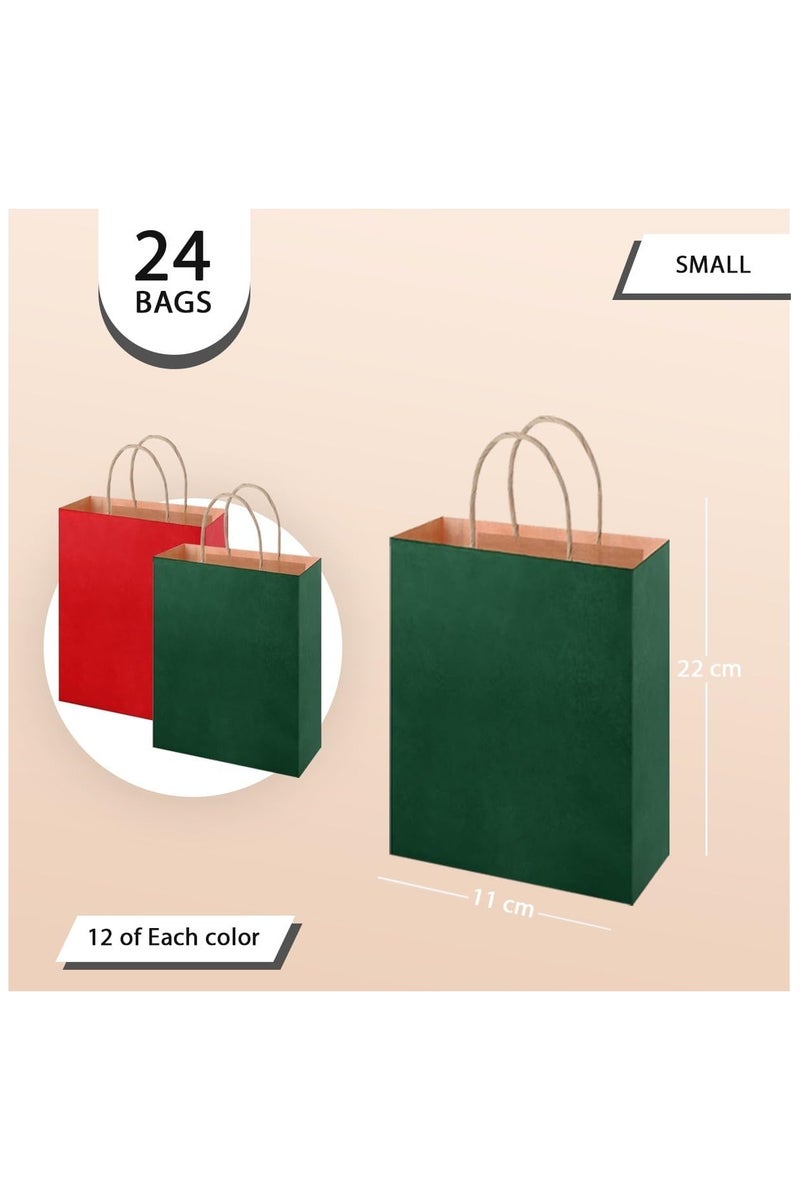 ThePartyPopper 24 Pcs Gift Bags with Handle, Kraft Paper Bags 22 X 11 cm, Goodie Bags for Sweets, Candy & Gift for Kids Birthday, Wedding Party Supplies, Party Favor Bags - Image 2