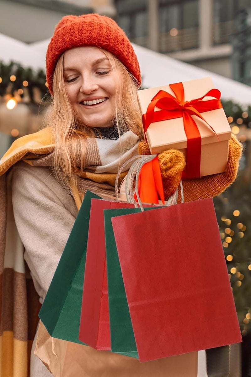 ThePartyPopper 24 Pcs Gift Bags with Handle, Kraft Paper Bags 22 X 11 cm, Goodie Bags for Sweets, Candy & Gift for Kids Birthday, Wedding Party Supplies, Party Favor Bags - Image 3