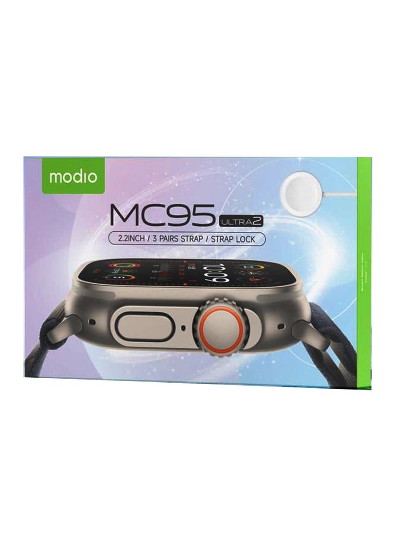 modio - Modio MC95 Ultra 2 2.2 Inch Full Screen Display Smart Watch With 3 Straps and Wireless Charger For Ladies and Gents - Image 1