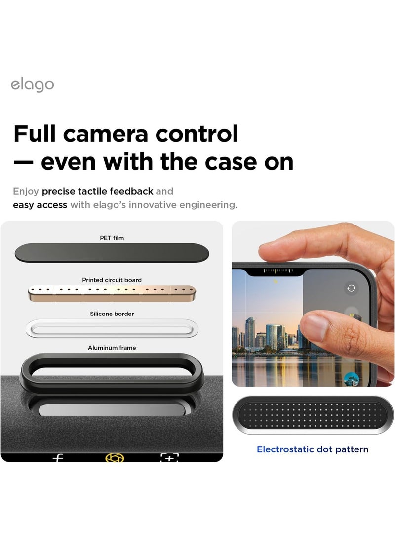 Elago Pebble Built-in Magnet for iPhone 18 Pro Case / 17 Pro Case Compatible with MagSafe, StoneSpray Texture, Slim TPU Cover, Raised Camera Protection, Camera Control Button- Dark Grey - Image 4