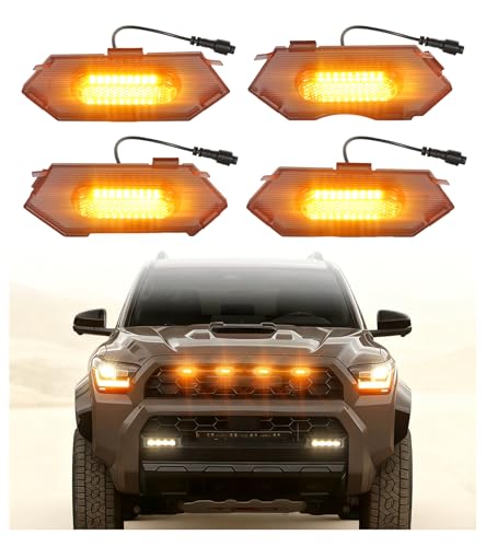 NEOXIST LED Grill Lights for 2025 2026 Toyota 4Runner Raptor Lights Front Grille Light Bar Head Lamp 4 Runner Accessories 6th Gen (Amber, TRD Pro & Trailhunter Only) - Image 1