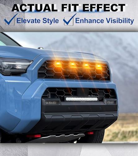 NEOXIST LED Grill Lights for 2025 2026 Toyota 4Runner Raptor Lights Front Grille Light Bar Head Lamp 4 Runner Accessories 6th Gen (Amber, TRD Pro & Trailhunter Only) - Image 4
