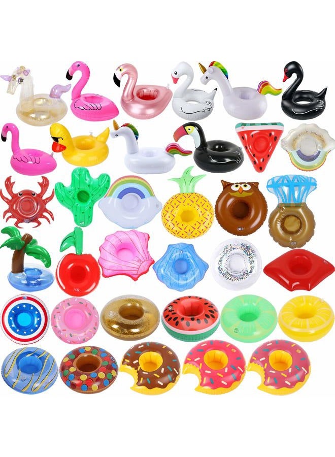 iShyan Inflatable Drink Holder 35 Pack Inflatabl Floats Floating Cup Holders Fun Floaties for Swimming Pool Party - Image 1