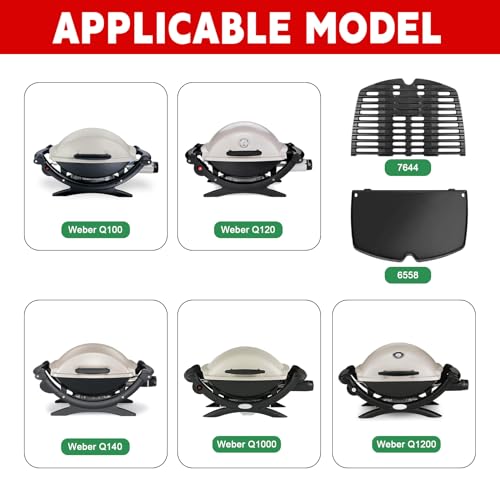 GGC 6558 Griddle for Weber Q100 Q120 Q1000 Q1200 Series Grills, Cast Iron Grill Parts for Weber Q100 Grills, 12.6" x 8.6" Cooking Griddle for Webbr Baby Q - Image 4