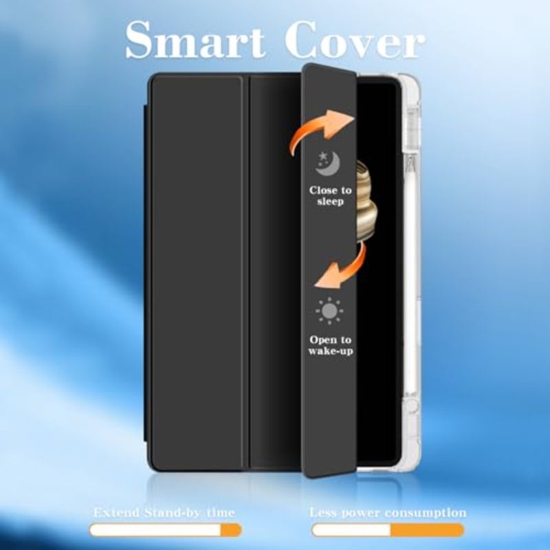 Vurtboly Cover Compatible with Huawei MatePad Pro 12.2" 2024 Case with Pencil Holder, Slim Lightweight TPU Shockproof Cover with Clear Back Silicone Shell Protective for Huawei MatePad Pro Grey - Image 3