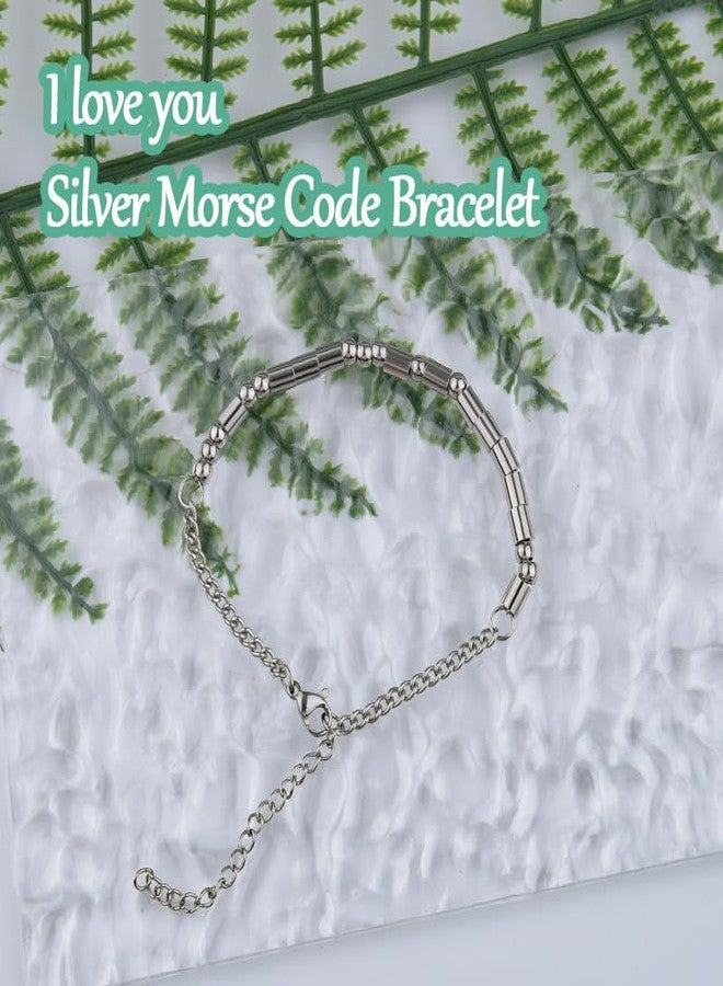 Yreamont I Love You Morse Code Bracelet for Women Men Birthday Romantic Gifts for Husband Wife Morse Code Bracelets for Boyfriend Girlfriend I Love You Bracelet for Her Him Mom Dad - Image 5