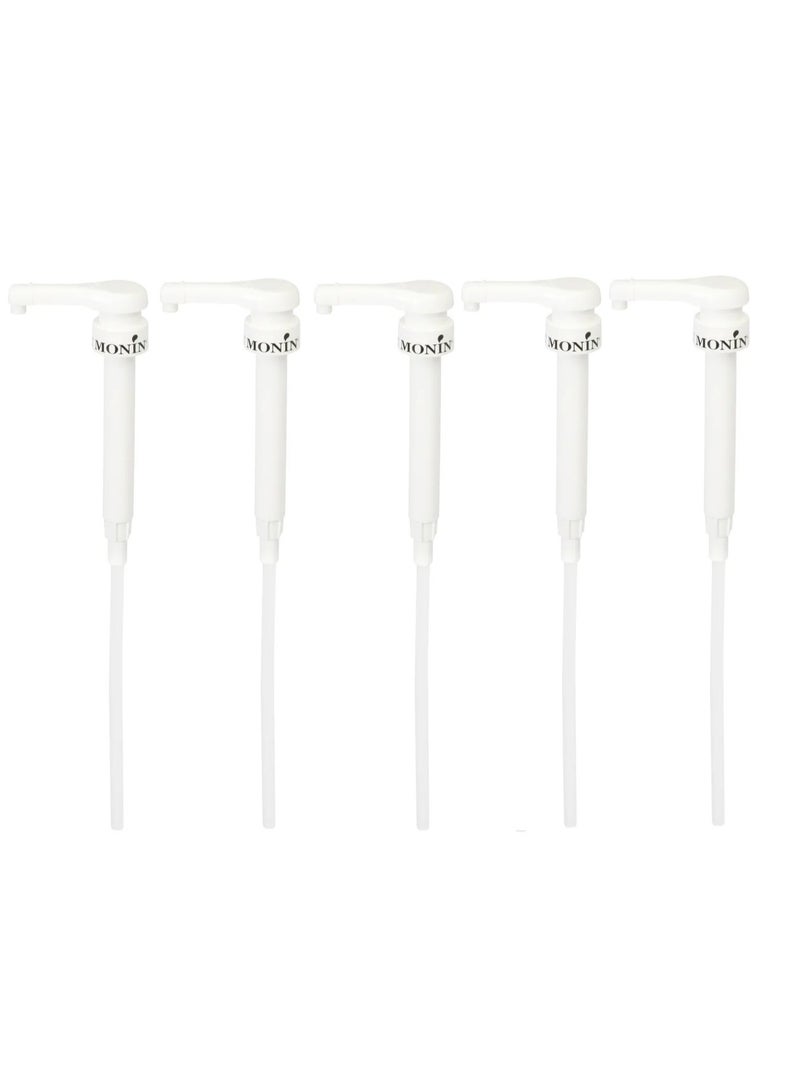 Monin 5 pcs Monin syrup dispensing pump 5 ml 1/6 oz per pump for Glass Bottles of Monin Syrup 0,7 liter and Pet Bottles of Monin Syrup 1 liter - Image 1