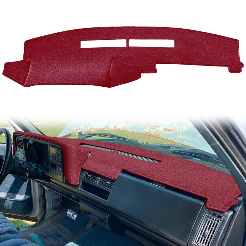 Yiz Dash Cover Mat for Chevy Chevrolet SilveradoGMC Sierra C1500 C2500 C3500 K1500 K2500 K3500 Pickup Truck 19881994 199294 GMC YukonChevy Blazer Suburban Dashboard Pad Carpet 8894 Maroon Y25