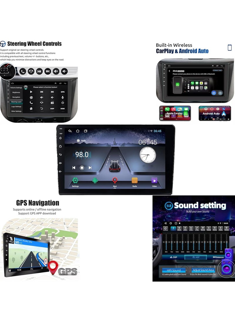 Generic - Car 9 inch Screen with Rear View Camera - 9-Inch Android Car Stereo Display, 2GB/32GB, IPS Touchscreen, GPS Navigation, CarPlay Support, Bluetooth, Built-in Cooling Fan with  Car Rear View Camera - PAL/NTSC, 420 TVL, 120-170 Degree Angle - Image 1