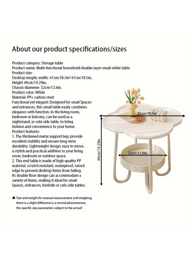 Generic 1pc Double Coffee Table - Simple Side Table Nightstand for Small Space, Bedroom, Living Room, Entrance Way, Farmhouse - Easy to Assemble, Cream-Colored, Compact, Space-Saving, Versatile, and Stylish  - Image 4