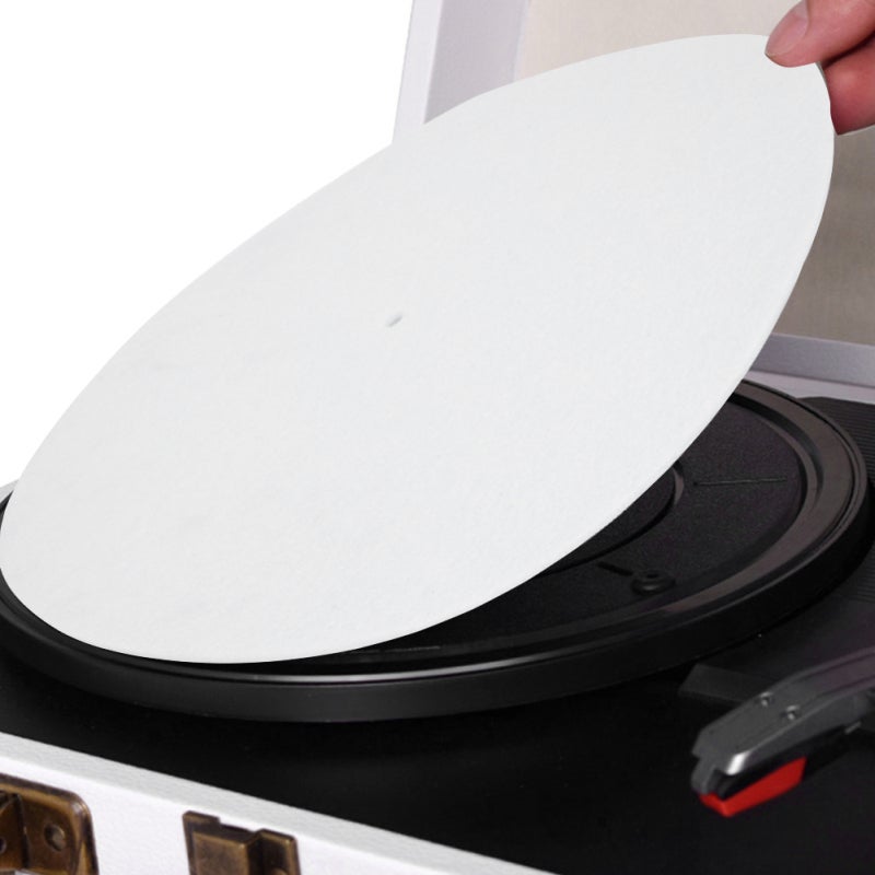 Premium Wool Turntable Platter Mat with Non-Slip Grooves for Vinyl Records - Anti-Shake Design with Label Recess for Audiophile Turntable Upgrade - Image 4