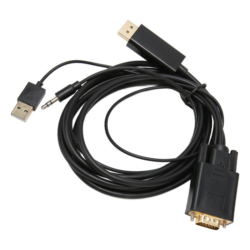 كابل تحويل VGA إلى DP بطول 3 أقدام، بدقة 1080p Full HD - منفذ صوت مدمج مع شريحة IC متقدمة لأجهزة الكمبيوتر واللابتوب والبروجيكتور - Image 3