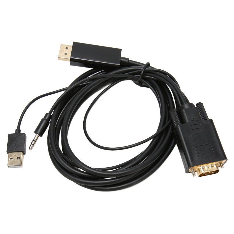 كابل تحويل VGA إلى DP بطول 3 أقدام، بدقة 1080p Full HD - منفذ صوت مدمج مع شريحة IC متقدمة لأجهزة الكمبيوتر واللابتوب والبروجيكتور - Image 4