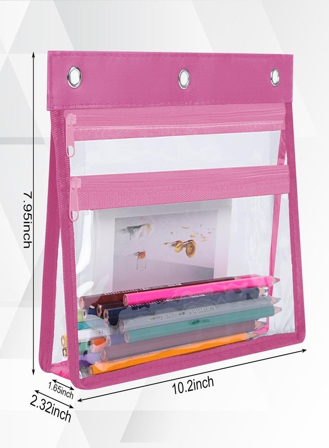 YoeeJob 18 Pack Zipper Pencil Pouches for 3 Ring Binder, 1.5 Inch Expandable with 2 Pockets and Clear Window for School and Office（Colorful） - Image 2