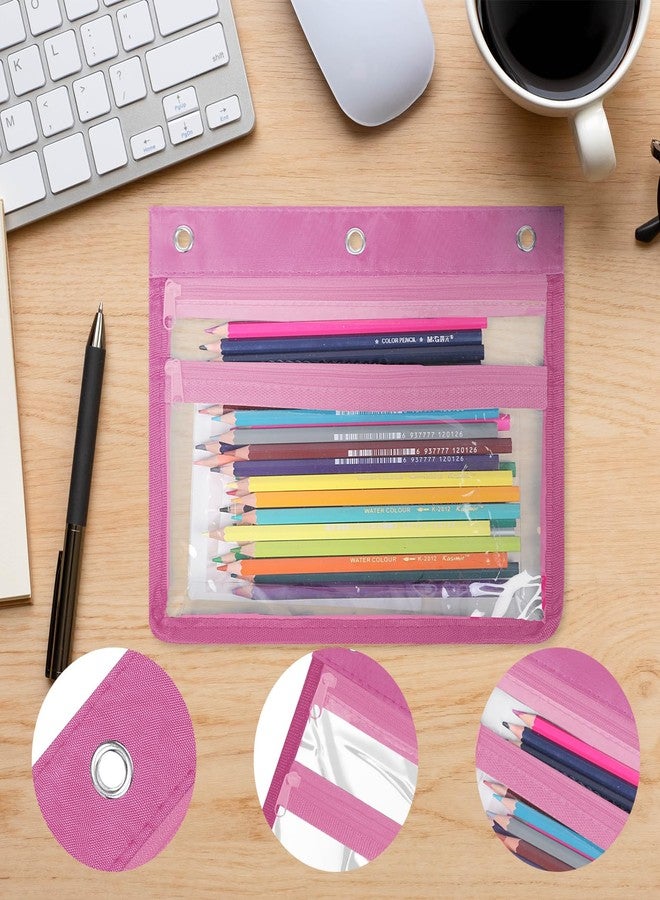 YoeeJob 18 Pack Zipper Pencil Pouches for 3 Ring Binder, 1.5 Inch Expandable with 2 Pockets and Clear Window for School and Office（Colorful） - Image 4