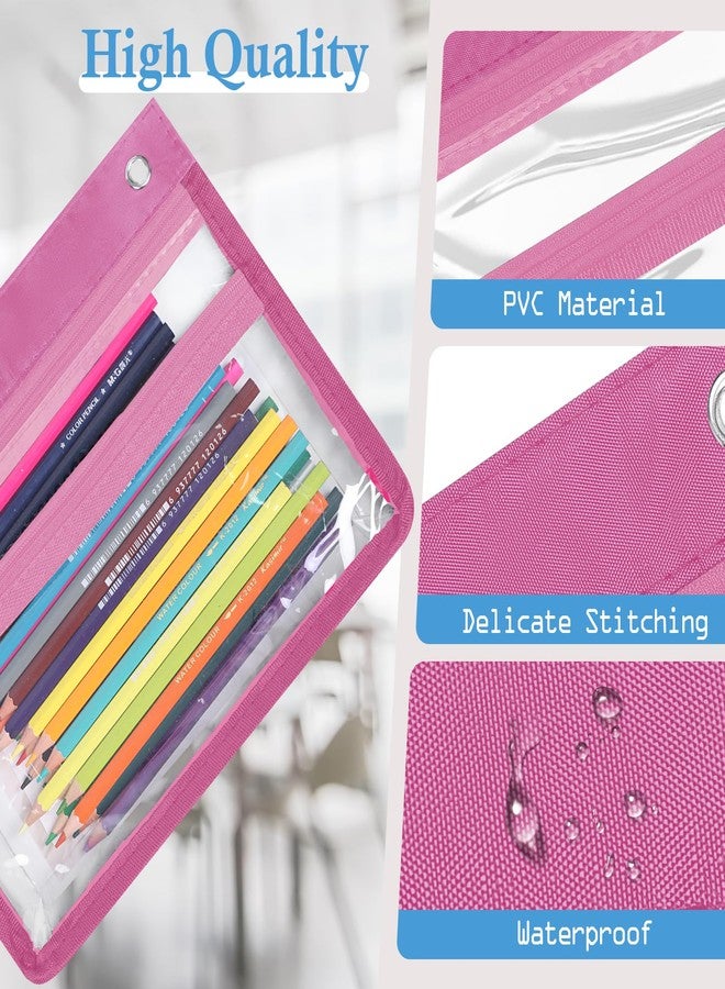 YoeeJob 18 Pack Zipper Pencil Pouches for 3 Ring Binder, 1.5 Inch Expandable with 2 Pockets and Clear Window for School and Office（Colorful） - Image 3