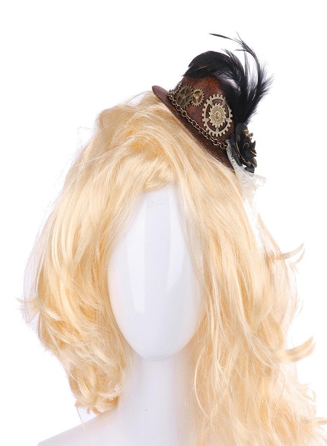 Zaagot Women Halloween Gothic Top Hat Steampunk Gears Chain Flower Fascir Hair Clip Victorian Cosplay Costume - Image 5