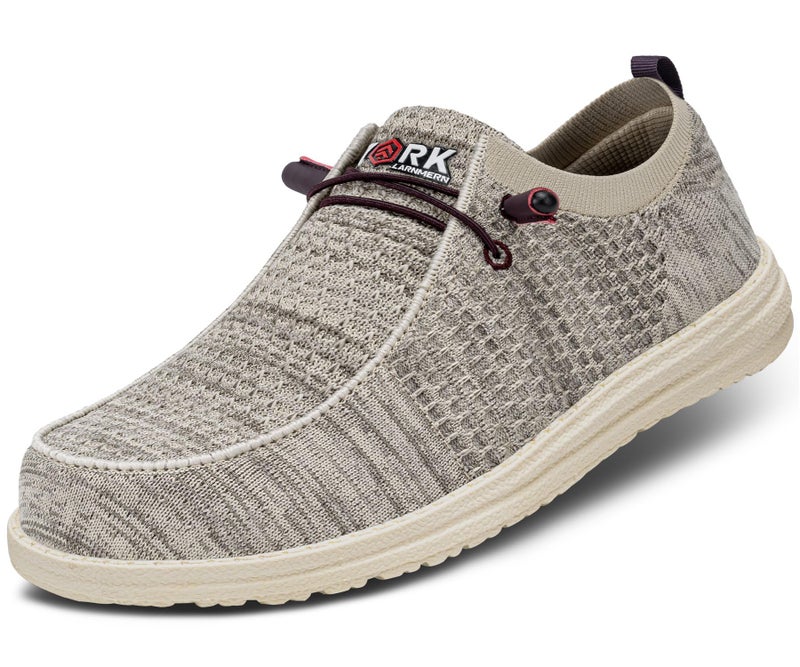 LARNMERN Slip On Steel Toe Loafers Women Work Safety Shoes Lightweight Comfortable Walking Sneakers(8.5 Women, Champagne) - Image 1