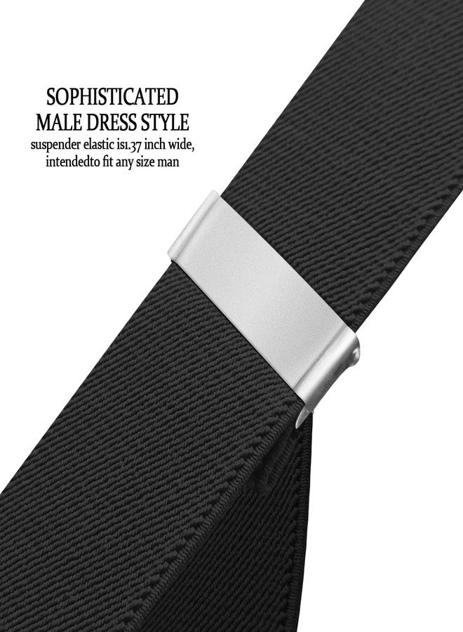 AYOSUSH Retro Y Suspenders for Men Heavy Duty Big and Tall Hooks for Belt Loop Jeans Black Shape Formal Braces - Image 3