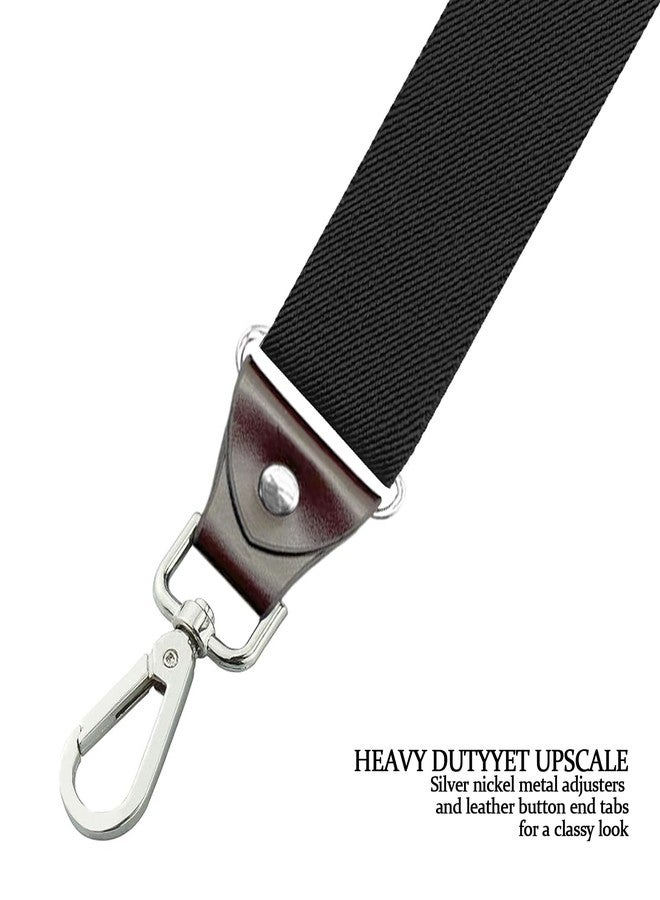 AYOSUSH Retro Y Suspenders for Men Heavy Duty Big and Tall Hooks for Belt Loop Jeans Black Shape Formal Braces - Image 5