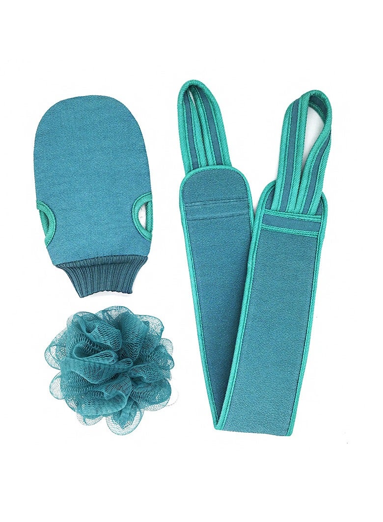 3PCS set of cleaning the skin and exfoliating the skinshower glove Bath Belt Towel Balle, includes  a bath towel, a bath ball and a bath mitt  - Image 5