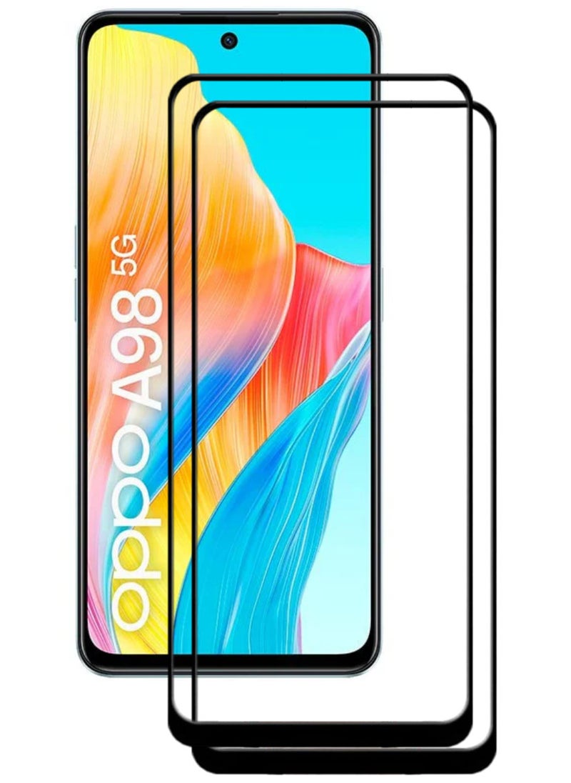 ACLIX 2 Pieces Antistatic ESD Dustproof Premium Quality High Definition Tempered Glass Screen Protector Designed For Oppo A98 - Image 1