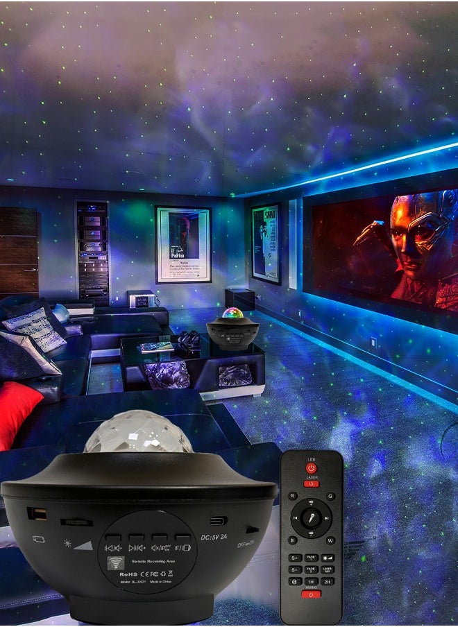 INFLUX INFLUX Star Projector 3 in 1 Night Light with Remote Control, Bluetooth Speaker, and Galaxy Nebula Effects for Kids-Star Night Light, LED Ceiling Lamp, and Home Decor Gift for Bedroom, Gaming  - Image 2