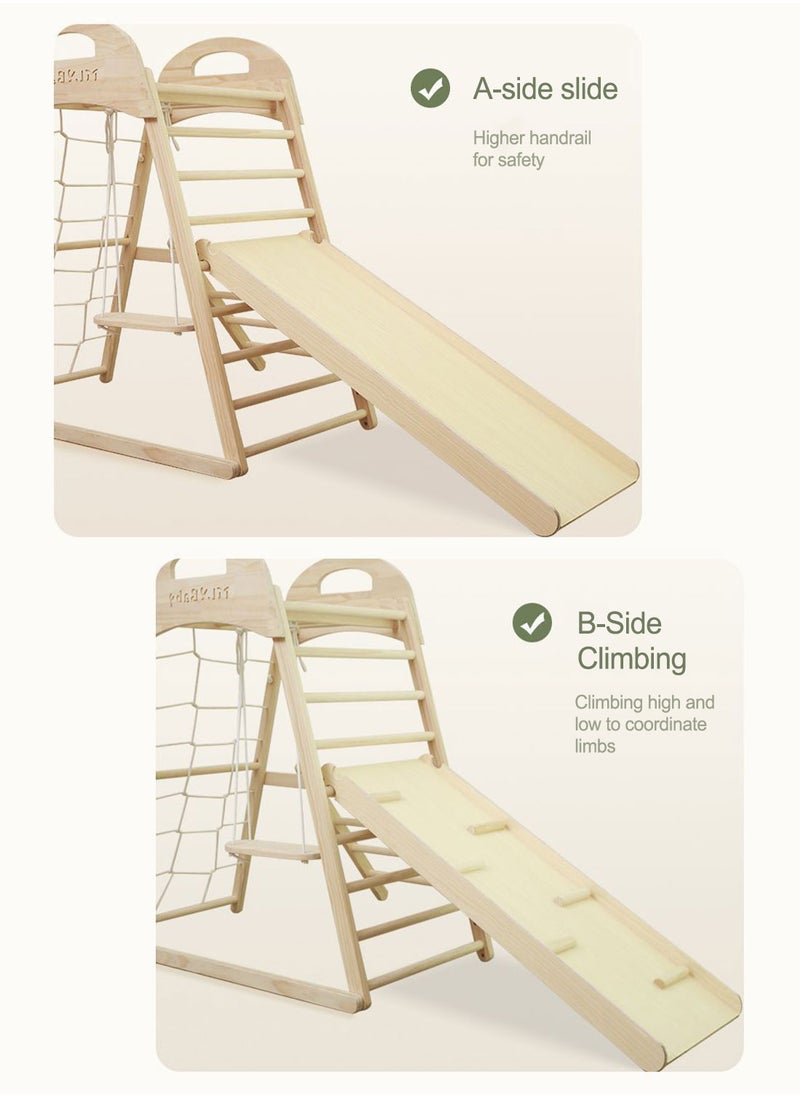 MaBaby - 5-in-1 Indoor Kids' Indoor Climbers Play Gym Jungle Gym Playset with Baby Swing, Slide, Ladder, and Climbing Wall Indoor Jungle Gym for Kids - Image 1