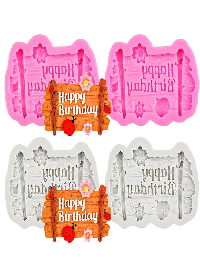 LZEDIRA 4 Pcs Happy Birthday Chocolate Silicone Molds, Silicone Letter Cake Fondant Mold, for Chocolate, Biscuits, Fondant, Cake Decorating, Baking Supplies and Clay - Image 1