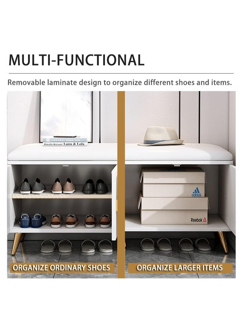 حذاء البراز ، رف الأحذية البراز مع لينة وسادة ، خزانة الأحذية مع اثنين من الأبواب ، خزانة الأحذية في الممر و غرفة النوم - Image 4