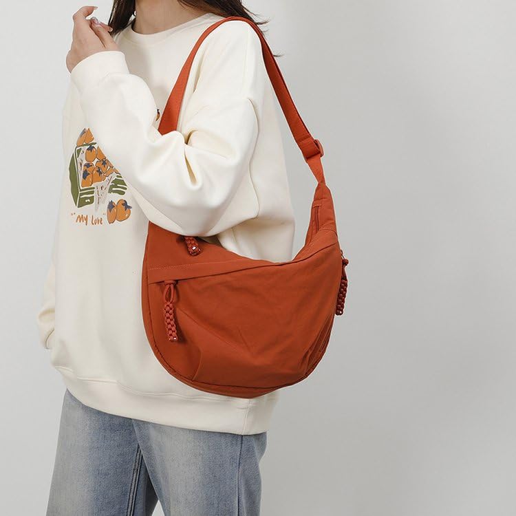 EMGILL Nylon Crescent Crossbody Bag for Women Shoulder Tote Handbag Casual Sling Bag Dumpling Purse Bag for Outdoor Travel - Image 3