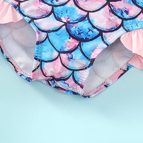 Magic Park 0M-3T Infant Girls Swimsuit Baby Girl Bikini Sets Toddler 3 Piece Bathing Suit with Hat Kids Swimwear Beach Set (Mermaid Pink, 2-3 Years) - Image 4