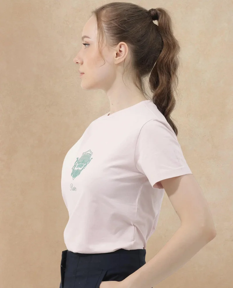 Rareism Women's Classic Crest Graphic Crew Neck Tee